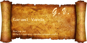 Garami Vanda névjegykártya